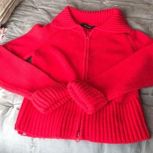 Express Woven Red Sweater